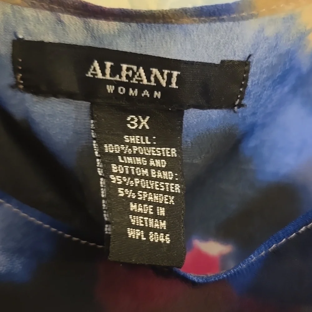 Alfani Pink and Blue Floral Blouse - Picture 2 of 6